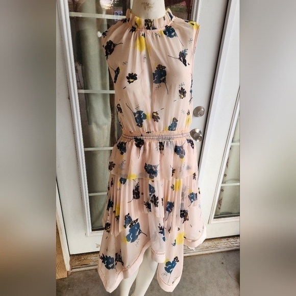 Self-Portrait Asymmetric Graphic Floral-Print Dress - Picture 4 of 9